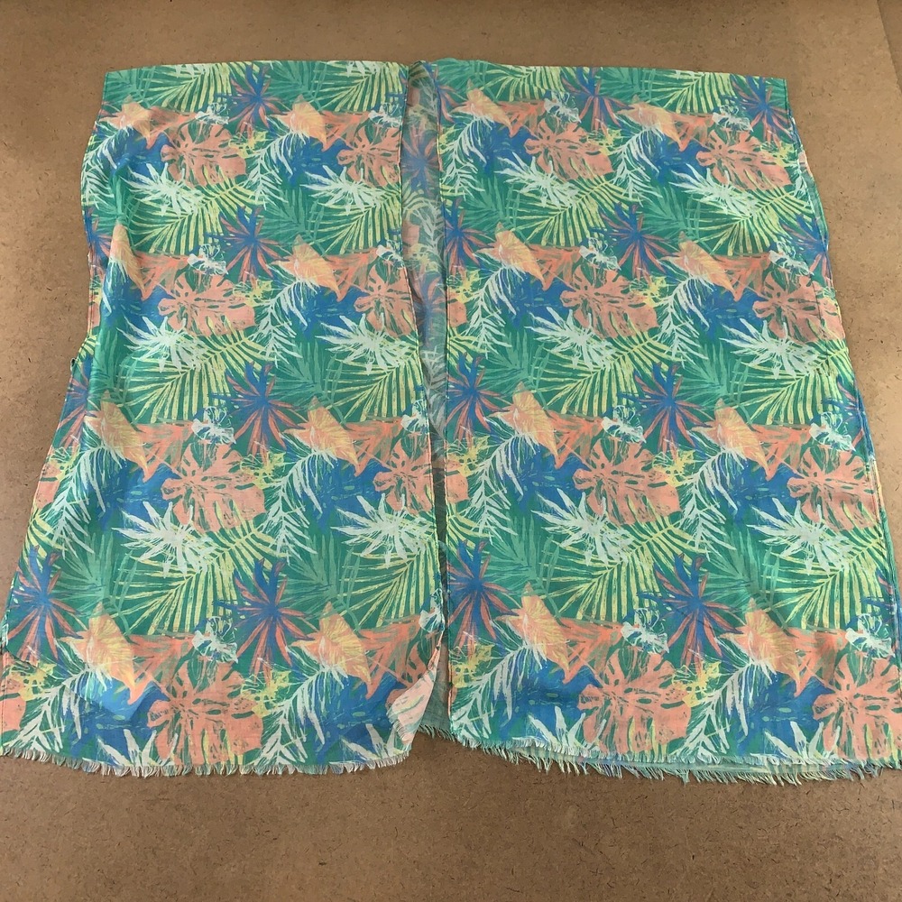 Styline Women's One Size Green Trpical Print Summer Kimono Swim Cover Up NWT